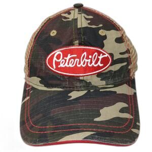 Peterbilt Strapback Trucker Hat Multicolor One Size Adjustable Embroidered Camo